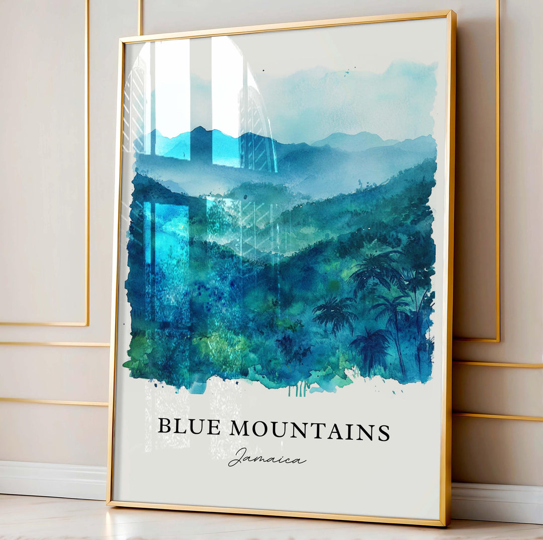 Blue Mountains Jamaica Wall Art - Caribbean Print