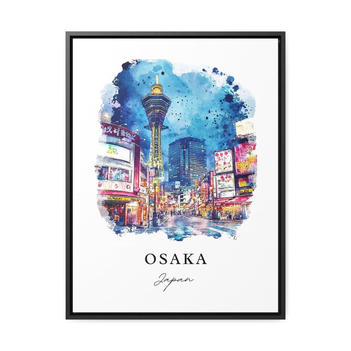 Osaka Wall Art, Osaka Japan Print, Osaka Watercolor Art, Osaka Gift, Honshu