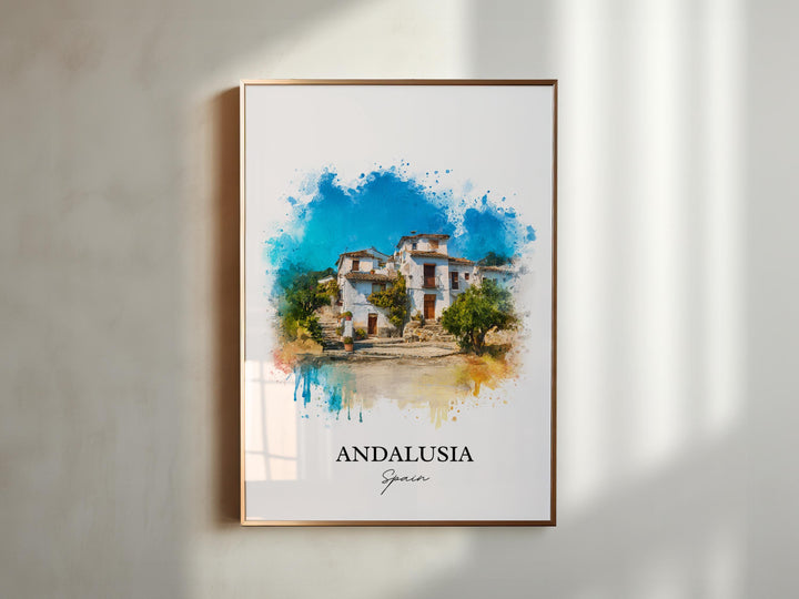 Andalusia Wall Art, Andalusia Spain Print, Spain Watercolor Art, Andalusia Gift, Andalusia Travel Print, Travel Poster, Housewarming Gift