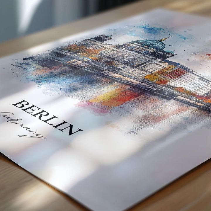 Berlin Wall Art, Berlin Print, Germany Watercolor Art, Berlin Germany Gift, Travel Print, Travel Poster, Housewarming Gift