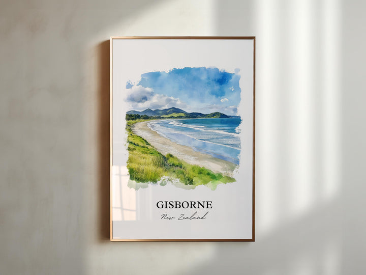 Gisborne, New Zealand – Watercolor Art Print