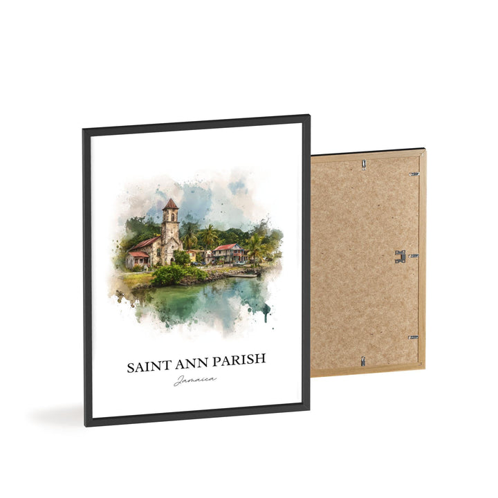 Saint Ann Parish Wall Art, Jamaica Print, Jamaica Watercolor Art, Jamaica Gift, St. Ann Jamaica Print, Travel Poster, Housewarming Gift