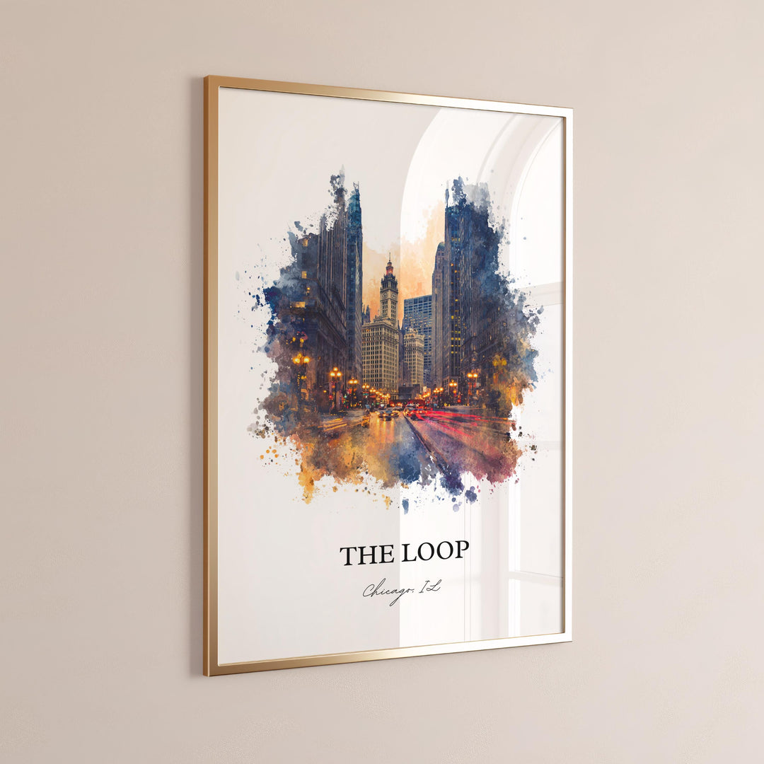 The Loop, Chicago Illinois – Watercolor Art Print