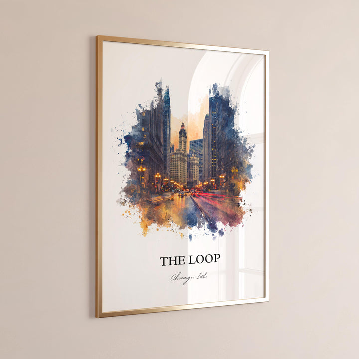 The Loop, Chicago Illinois – Watercolor Art Print