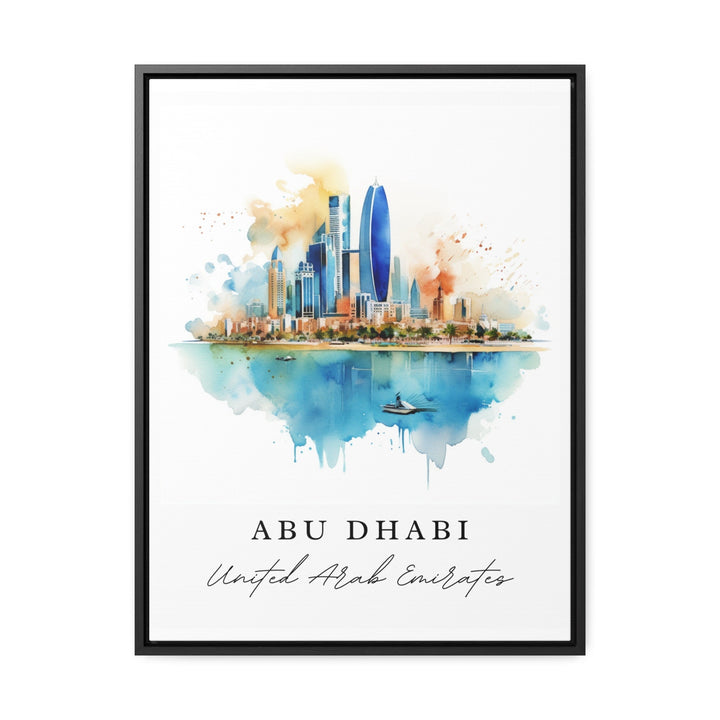 Abu Dhabi wall art - UAE, Abu Dhabi poster, Abu Dhabi Skyline gift, UAE Birthday present, Custom Text, Personalized Gift