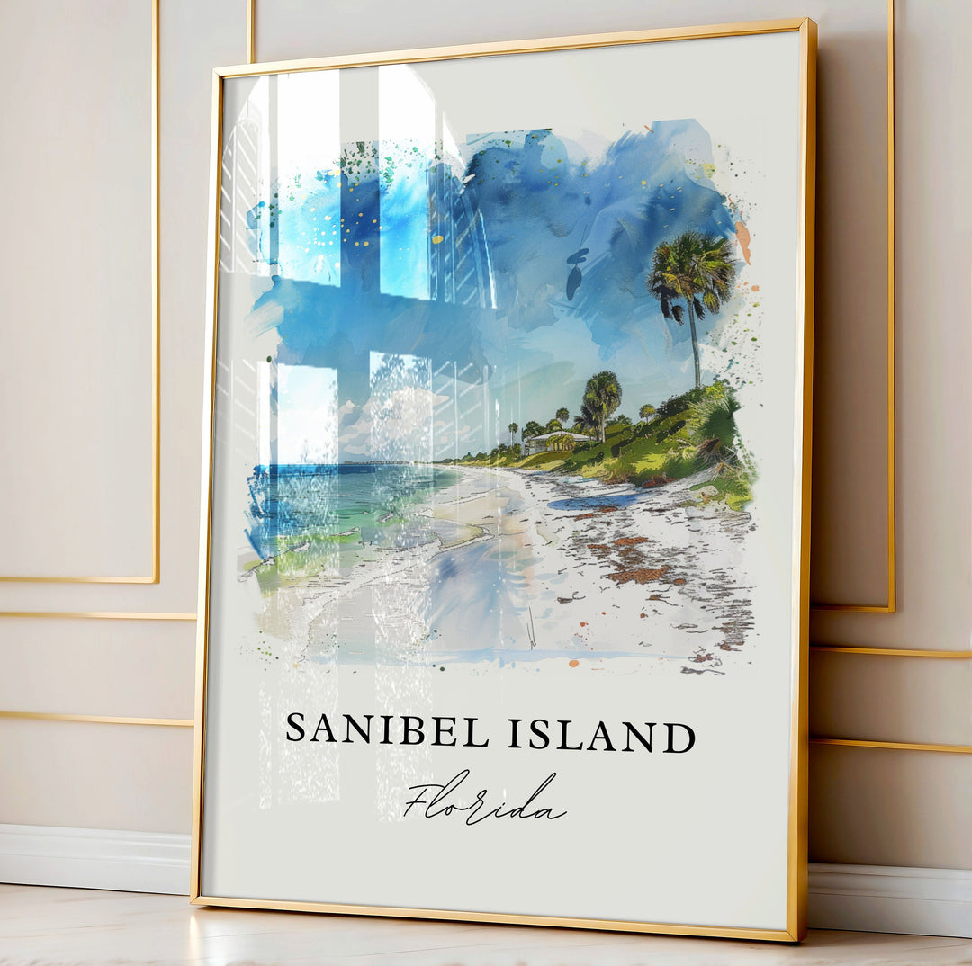 Sanibel Island Wall Art, Sanibel Island Print, Sanibel Isl Watercolor, Sanibel Island Gift,