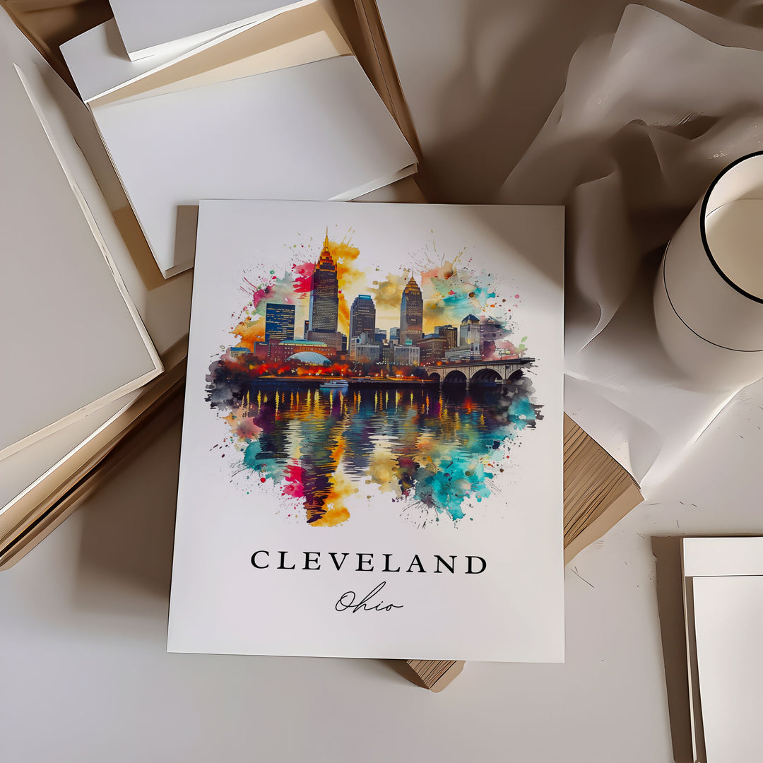 Cleveland OH wall art - Ohio, Cleveland print, Cleveland Wedding gift, Cleveland Birthday present, Cleveland OH Custom Gift, Perfect Gift