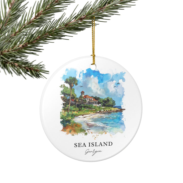 Sea Island Georgia Ornament: Unique Sea Island GA Souvenir, Georgia Xmas Decor, and Authentic Sea Island GA Gift