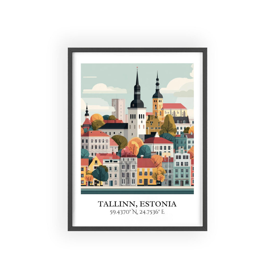 Tallinn Estonia Art, Tallinn Retro Travel Art, Tallinn Estonia Decor, Estonia Gift, Estonia Travel Art, Travel Prints, Housewarming Gift