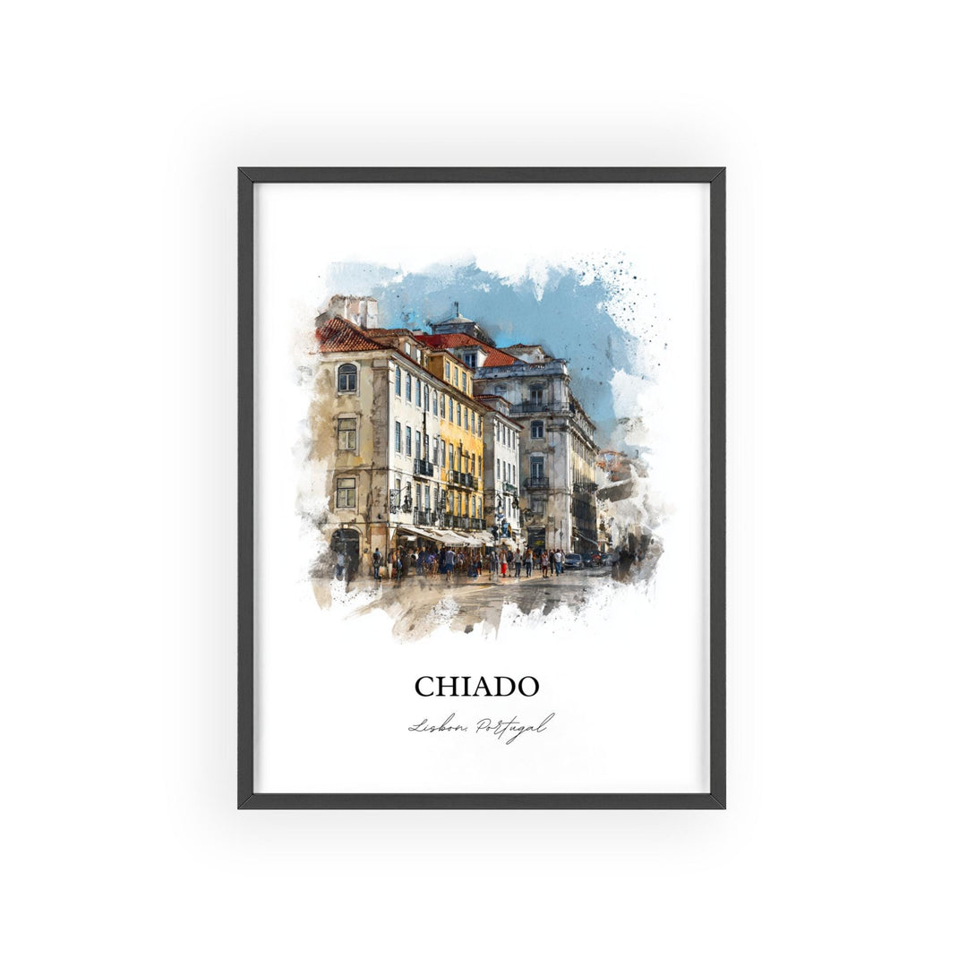 Chiado, Portugal – Watercolor Art Print