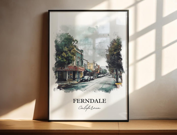 Ferndale California Wall Art, Humboldt County CA Print, Holland Watercolor, Ferndale CA Gift, Travel Print, Travel Poster, Housewarming Gift