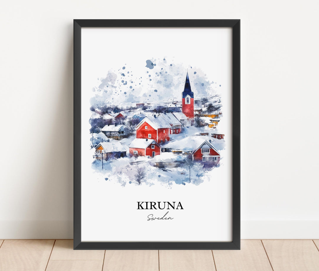 Kiruna Travel Print Wall Art Kiruna Wall Hanging Home Décor Kiruna Gift Art Lovers Sweden Art Lover Gift Kiruna Poster
