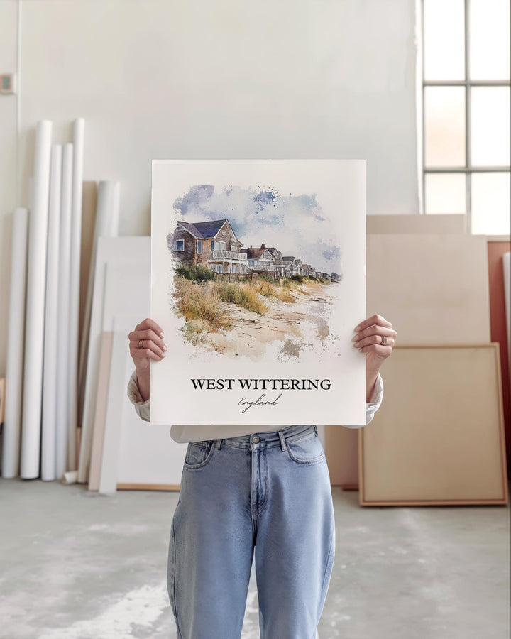 West Wittering Wall Art, Chichester District Print, West Sussex Artwork, West Wittering Gift, Travel Print, Travel Poster, Housewarming Gift
