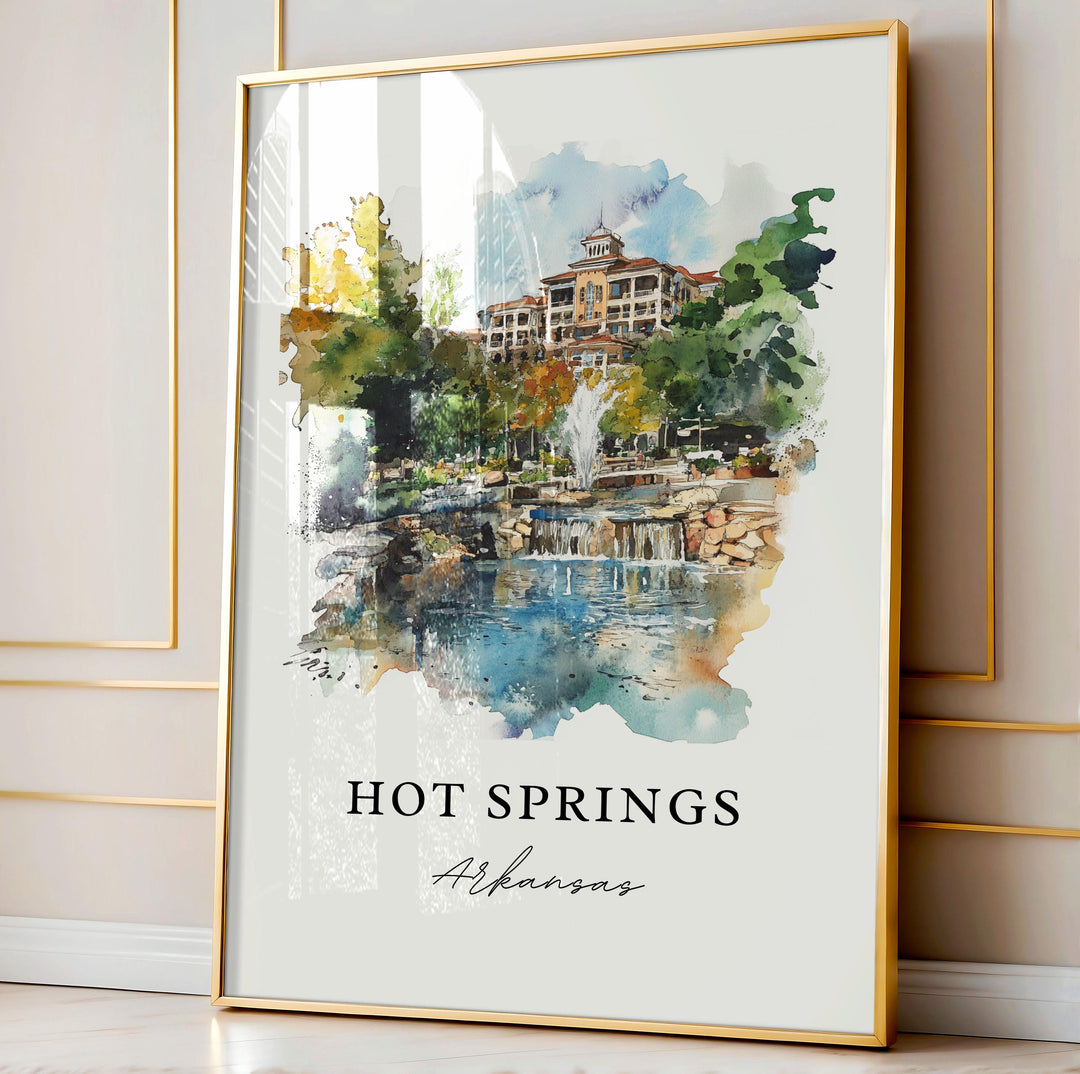 Hot Springs, Arkansas – Watercolor Art Print
