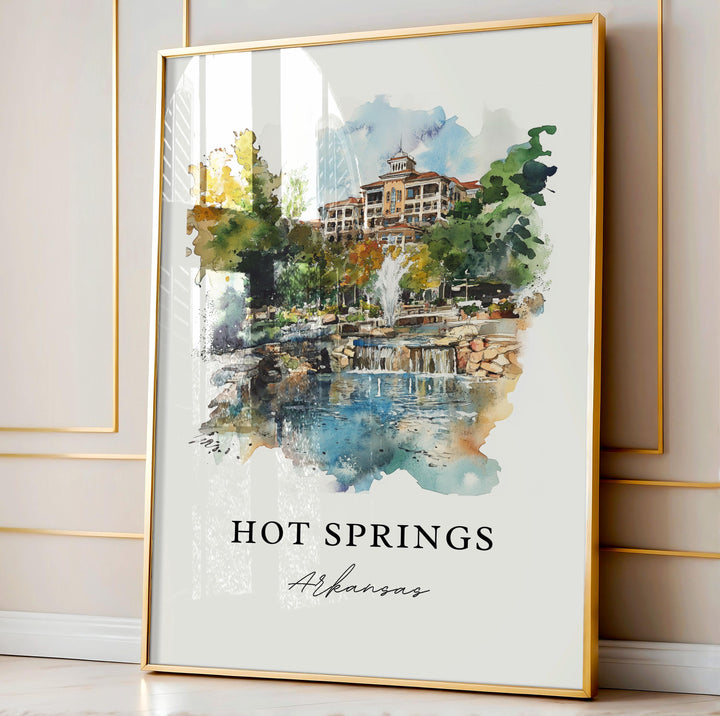 Hot Springs, Arkansas – Watercolor Art Print