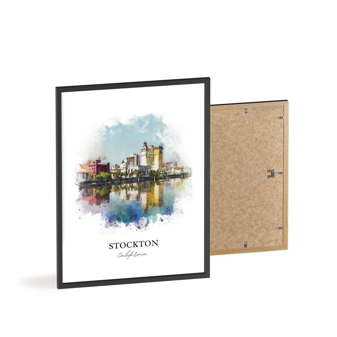 Stockton, California – Watercolor Art Print