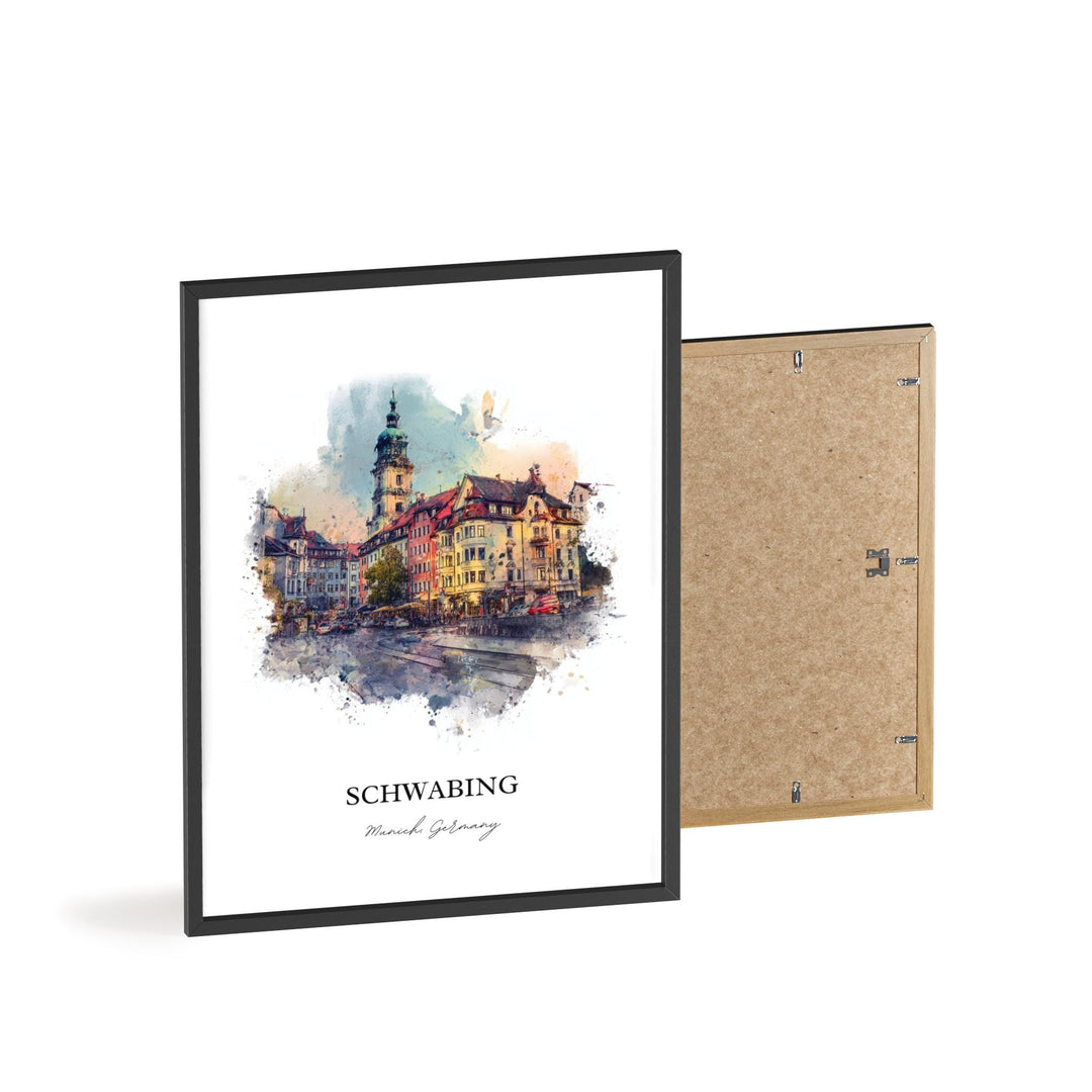 Schwabing, Germany – Watercolor Art Print
