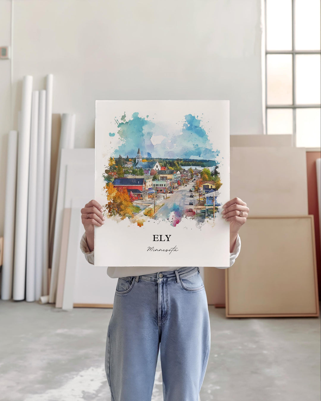 Ely MN Wall Art, St. Louis County Print, Minnesota Watercolor Art, Ely Minnesota Gift, Travel Print, Travel Poster, Housewarming Gift