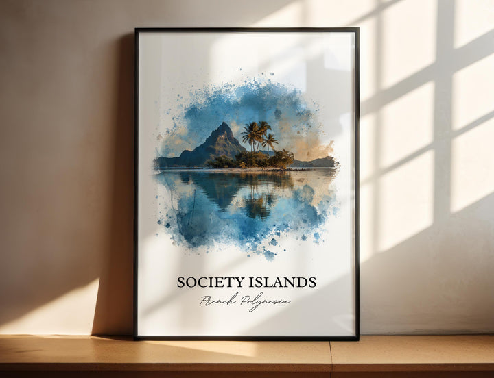 Society Islands Wall Art, Polynesia Print, French Polynesia Artwork, Society Islands Gift, Travel Print, Travel Poster, Housewarming Gift