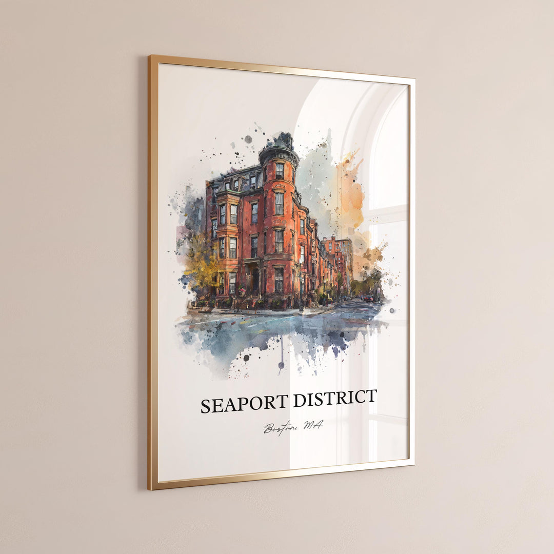Seaport District, Boston MA – Watercolor Art Print