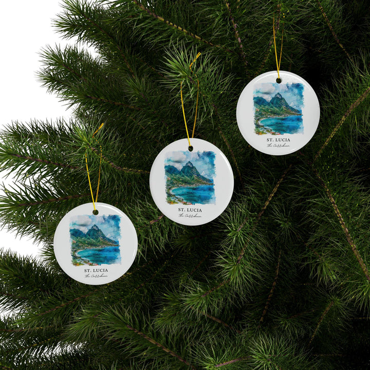 St. Lucia Ornament: Unique St. Lucia Souvenir, St. Lucia Decor, and Authentic St. Lucia Caribbean Gift