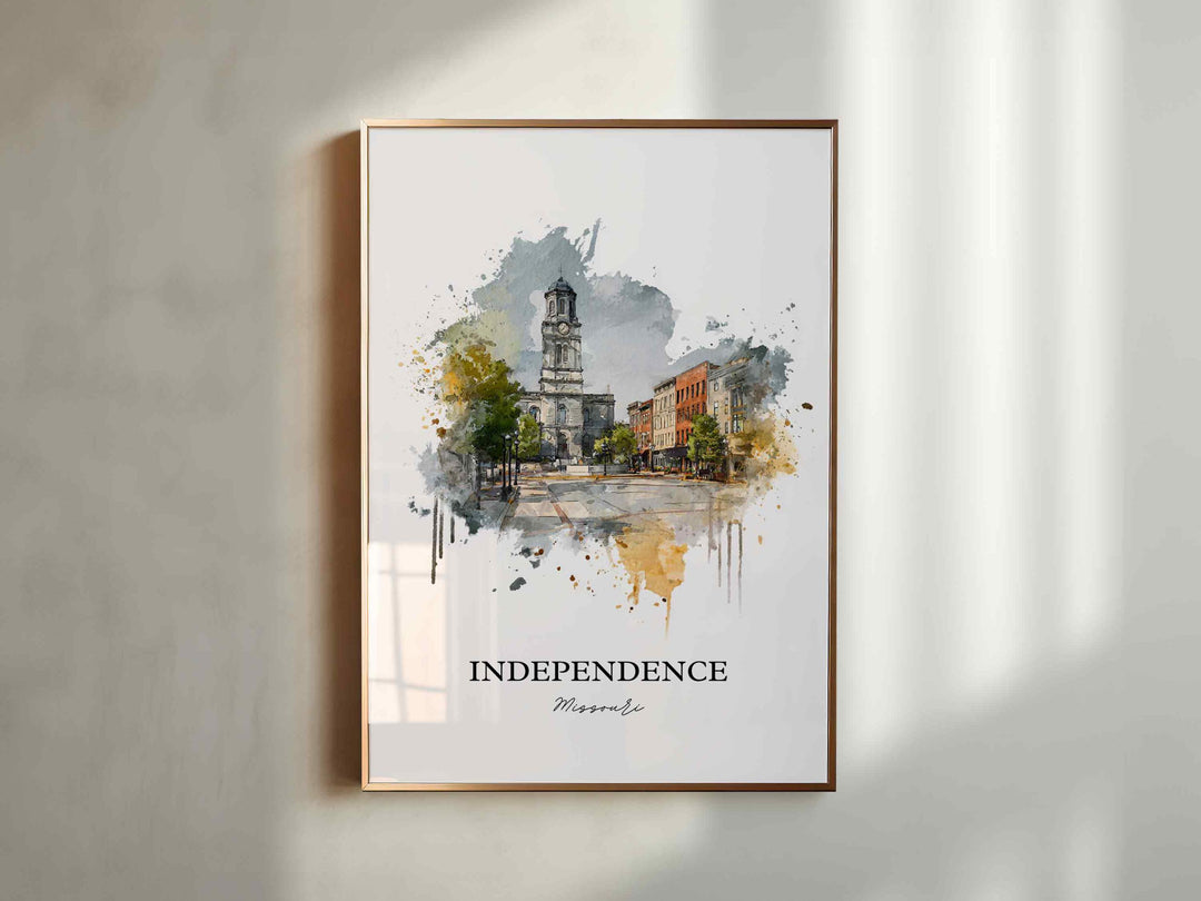 Independence, Missouri Wall Art, Missouri Print, Missouri Watercolor Art, Independence MO Gift, Travel Print, Travel Poster, Housewarming Gift