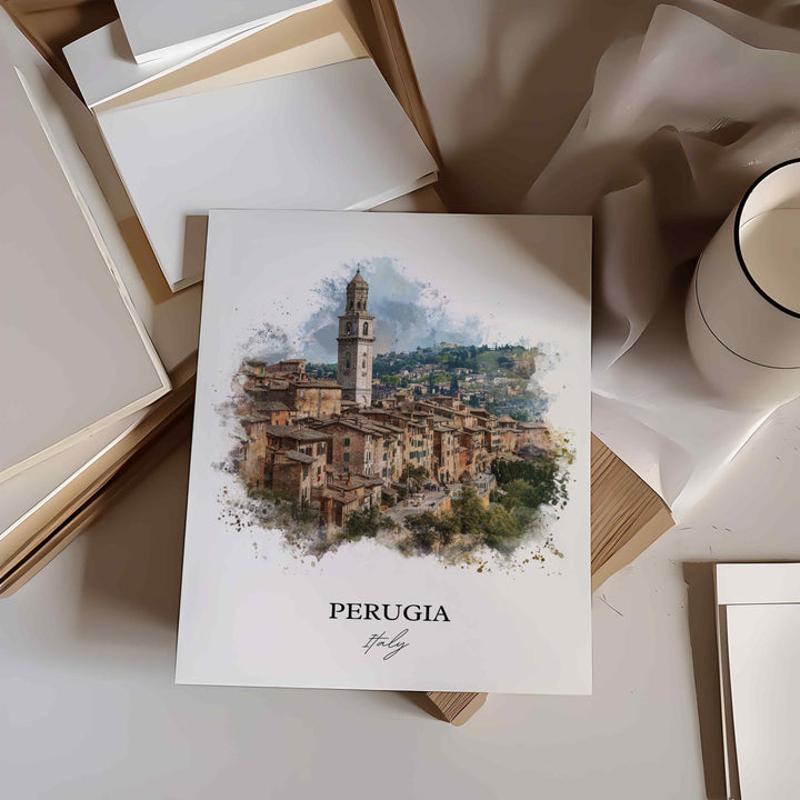 Perugia, Italy – Watercolor Art Print