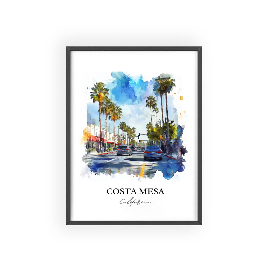 Costa Mesa Wall Art, Orange County Print, Costa Mesa Watercolor Art, Costa Mesa Gift, Travel Print, Travel Poster, Housewarming Gift