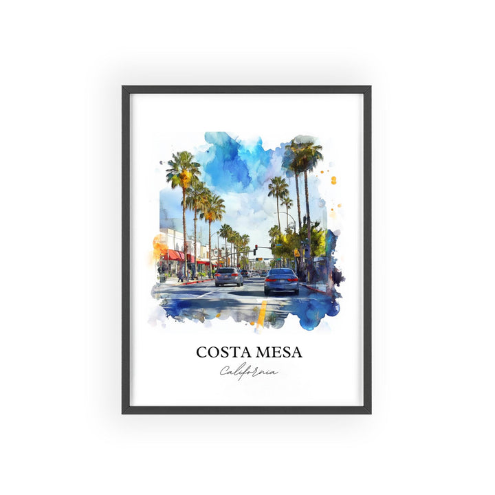 Costa Mesa Wall Art, Orange County Print, Costa Mesa Watercolor Art, Costa Mesa Gift, Travel Print, Travel Poster, Housewarming Gift