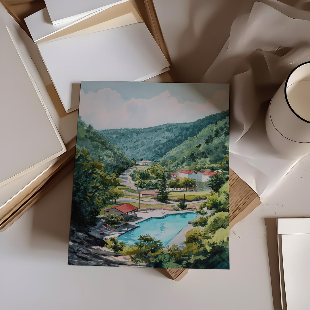 Hot Springs, Arkansas – Watercolor Art Print
