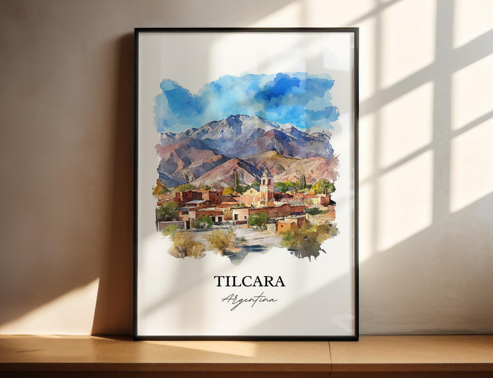 Tilcara Argentina Wall Art, Jujuy Print, Argentina Watercolor Art, Tilcara Argentina Gift, Travel Print, Travel Poster, Housewarming Gift