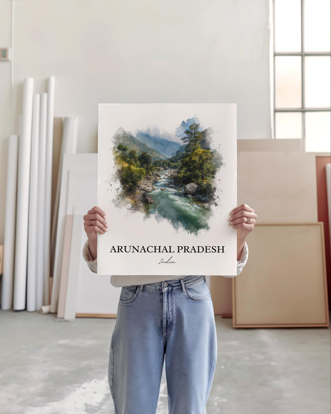 Arunachal Pradesh Wall Art, India Print, India Watercolor Art, Arunachal Pradesh Gift, India Travel Print, Travel Poster, Housewarming Gift