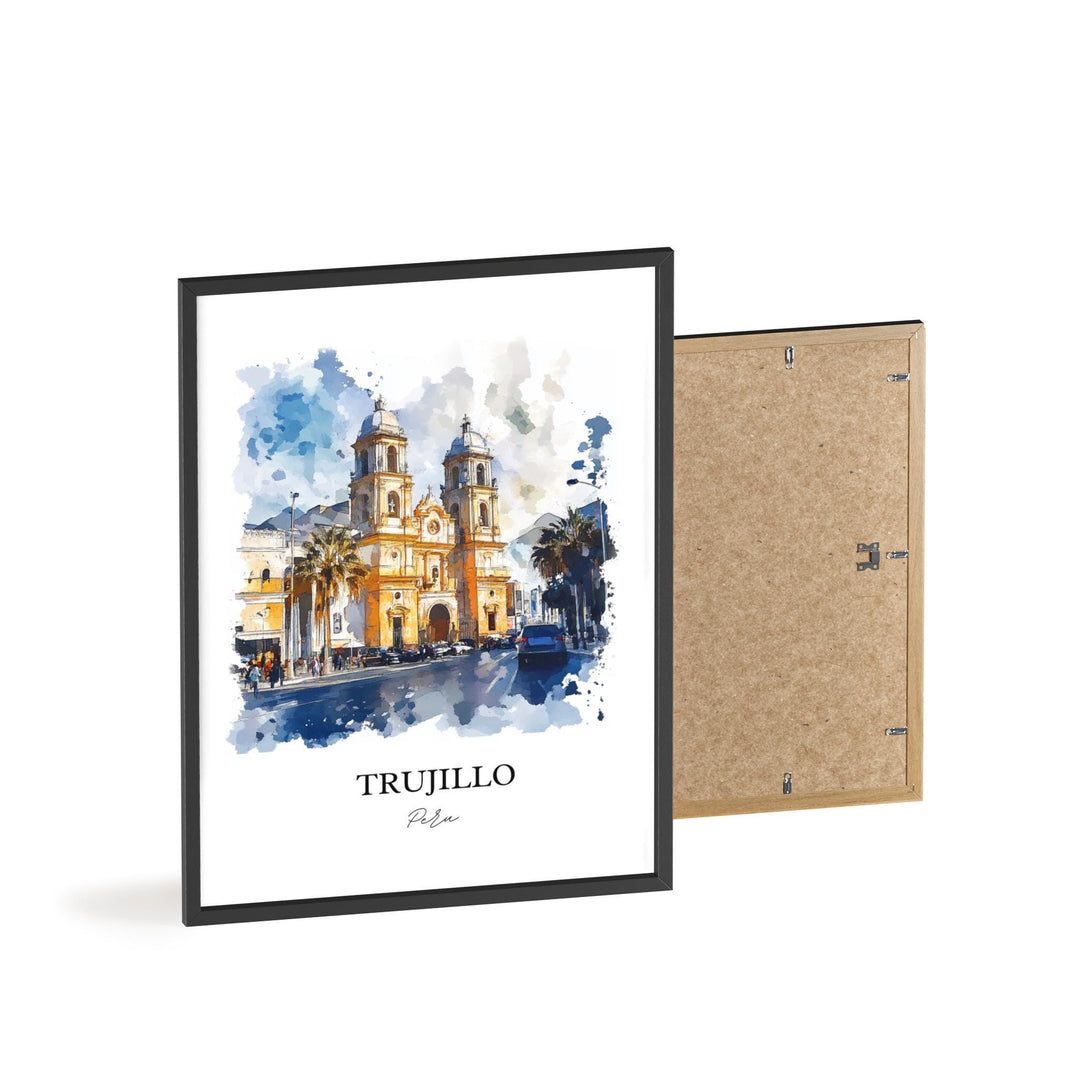Trujillo Peru Wall Art, La Libertad Print, Peru Watercolor Art, Trujillo Peru Gift, Travel Print, Travel Poster, Housewarming Gift