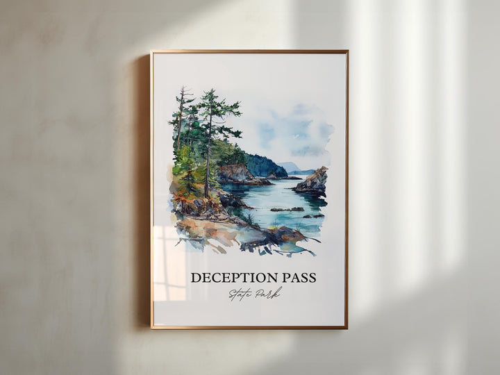Deception Pass Wall Art, Whidbey Island Print, Washington Artwork, Deception Pass Park Gift, Travel Print, Travel Poster, Housewarming Gift