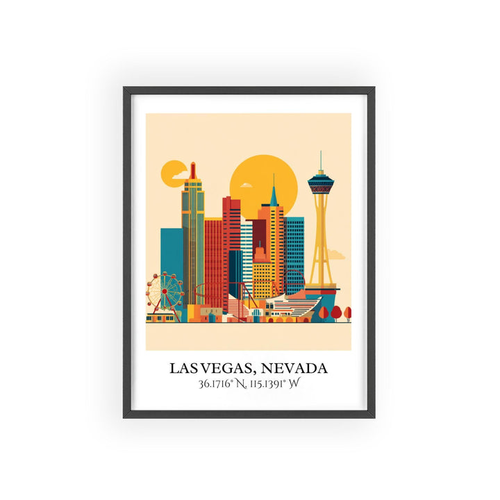 Las Vegas Art, Las Vegas Retro Travel Art, Las Vegas Home Decor, Las Vegas Gift, Nevada Travel Art, Travel Prints, Housewarming Gift