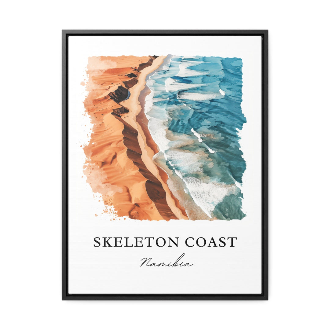 Skeleton Coast Wall Art, Skeleton Coast Print, Namibia Watercolor, Skeleton Coast Gift,