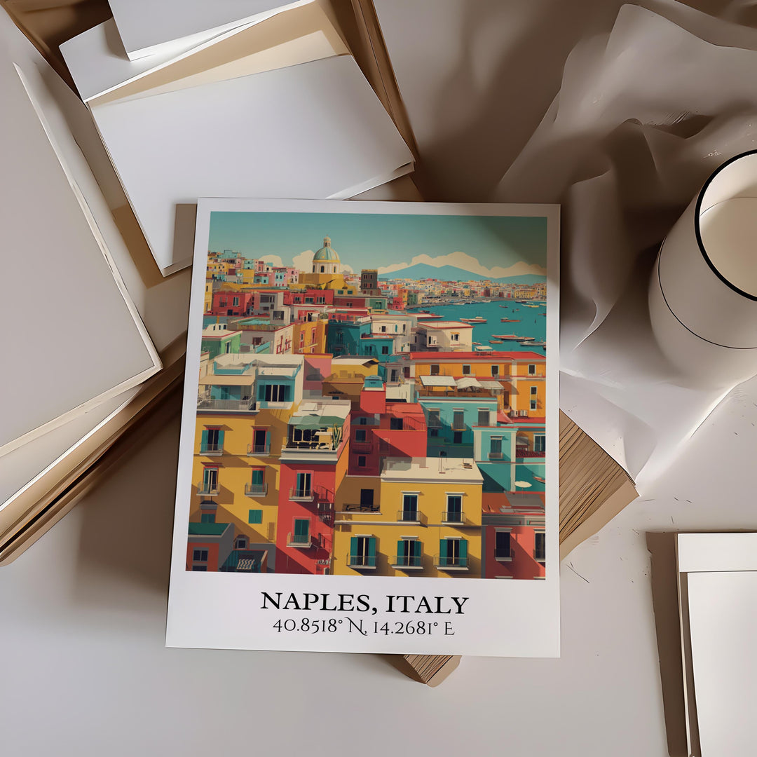 Naples Italy Art, Naples Italy Retro Travel Art, Naples Italy Home Decor, Naples IT Gift, Italy Art, Travel Prints, Housewarming Gift