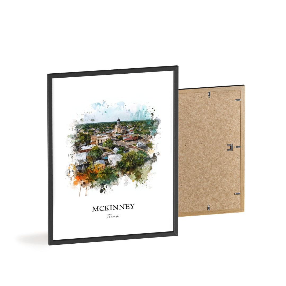 McKinney, Texas – Watercolor Art Print