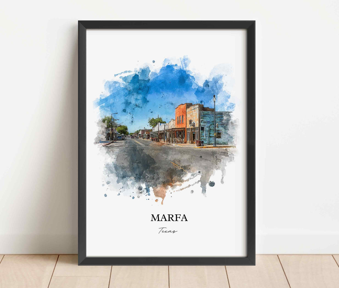 Marfa, Texas – Watercolor Art Print