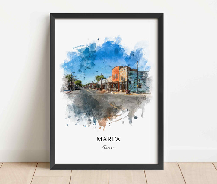 Marfa, Texas – Watercolor Art Print