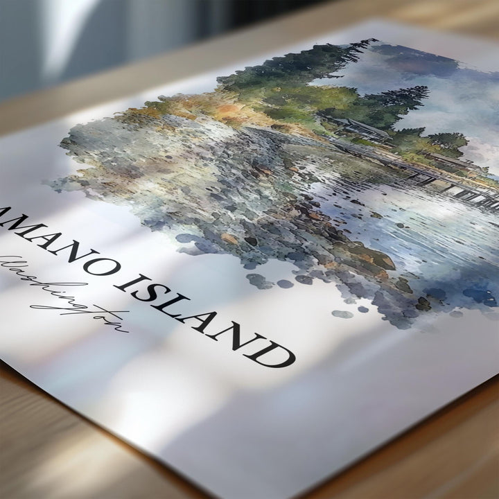Camano Island Wall Art, Camano WA Print, Washington Watercolor Art, Camano Island Gift, Travel Print, Travel Poster, Housewarming Gift