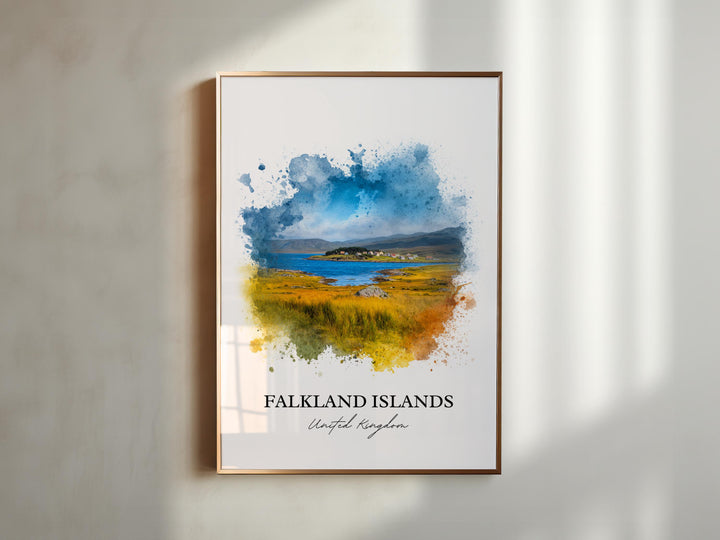 Falkland Islands Art, Islas Malvinas Print, UK Artwork, Falkland Islands Gift, Falkland Travel Print, Travel Poster, Housewarming Gift