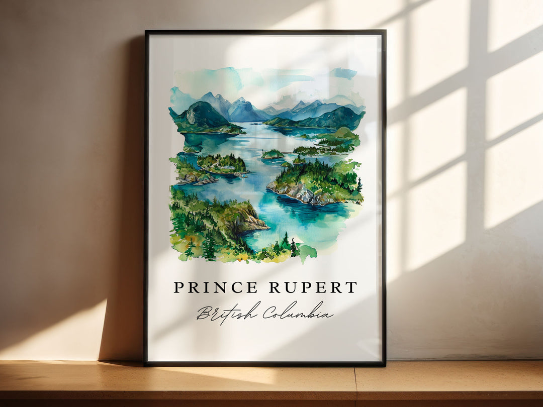 Prince Rupert BC wall art - British Columbia, Prince Rupert print, Wedding gift, Birthday present, Custom Text, Perfect Gift