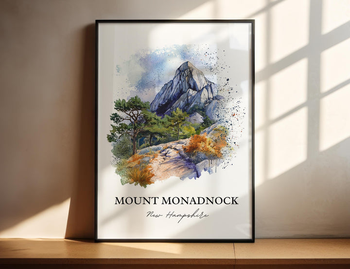 Mount Monadnock Wall Art, Jaffrey NH Print, New Hampshire Watercolor, Mount Monadnock Gift, Travel Print, Travel Poster, Housewarming Gift