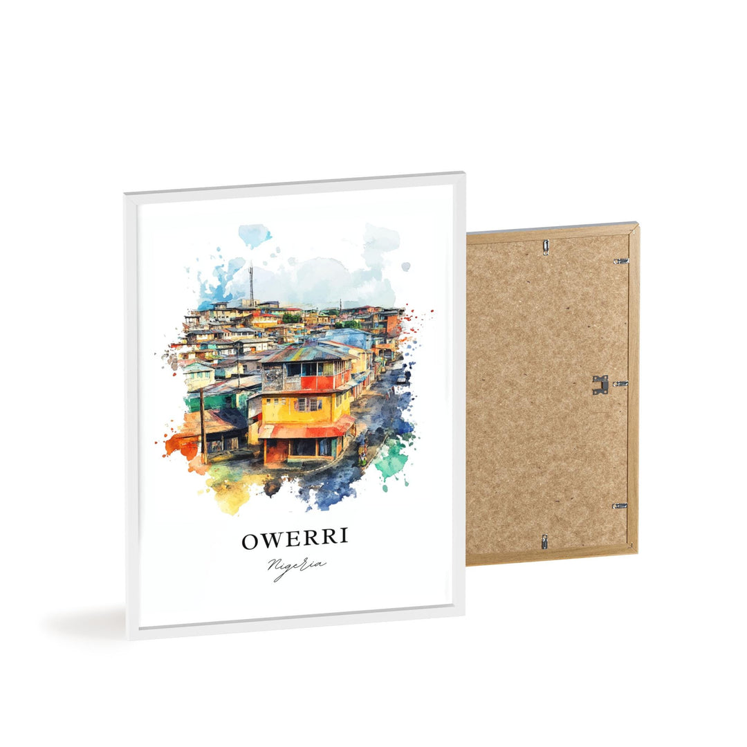 Owerri Nigeria Wall Art, Imo State Print, Nigeria Watercolor Art, Owerri Nigeria Gift, Travel Print, Travel Poster, Housewarming Gift