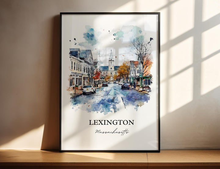 Lexington MA Wall Art - Massachusetts Print