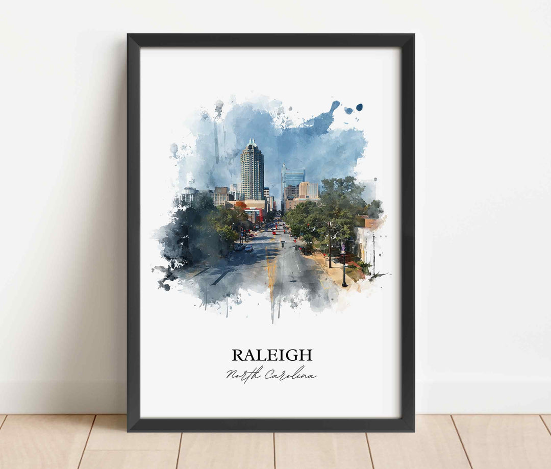Raleigh, North Carolina – Watercolor Art Print
