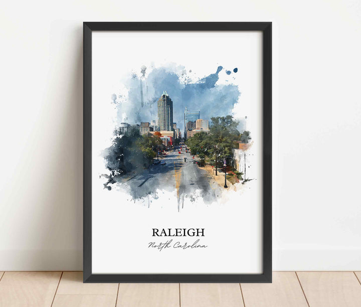 Raleigh, North Carolina – Watercolor Art Print