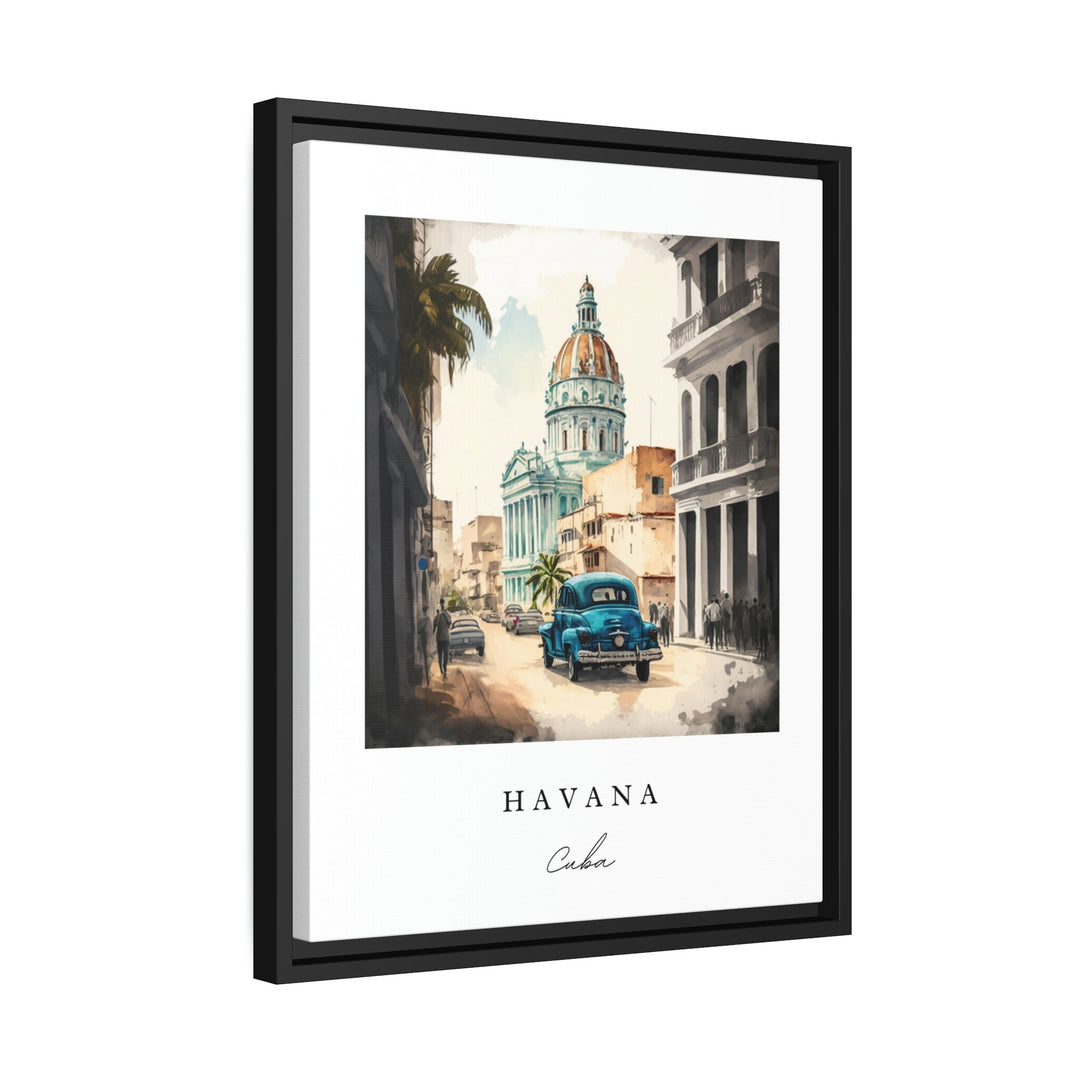 Havana traditional travel art - Cuba, Havana poster, Wedding gift, Birthday present, Custom Text, Personalised Gift