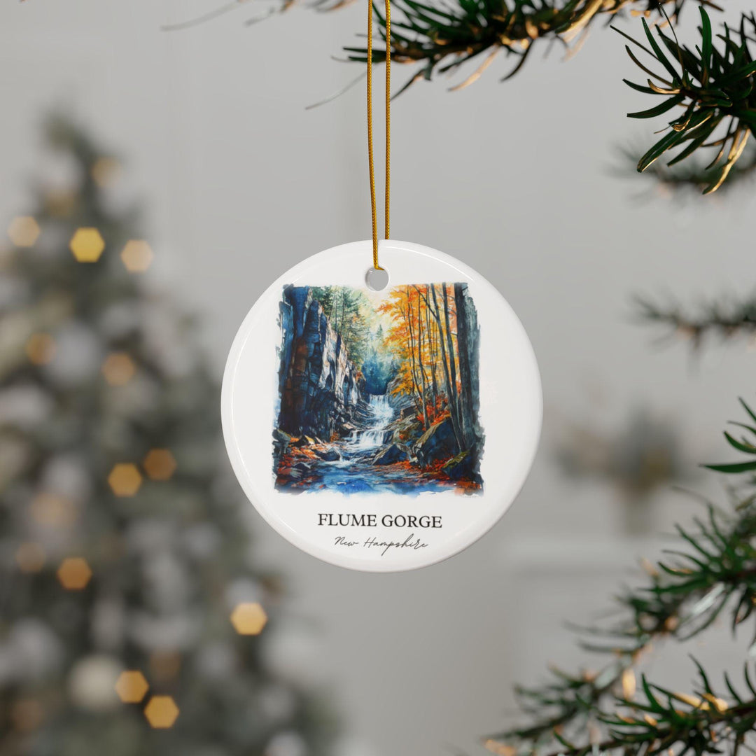 Flume Gorge NH Ornament: Unique Flume Gorge Souvenir, Flume Gorge Xmas Decor, and Authentic Flume Gorge Gift